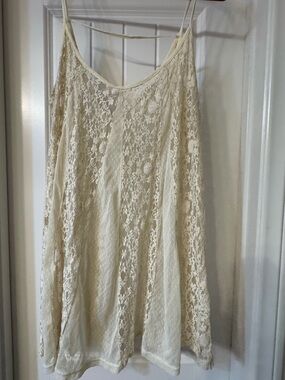 Cream Lace Slip Shirt